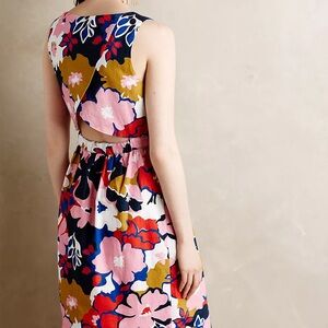 Anthropologie Whit Two Petalprint Cross-Back Floral Sleeveless Dress Size 0